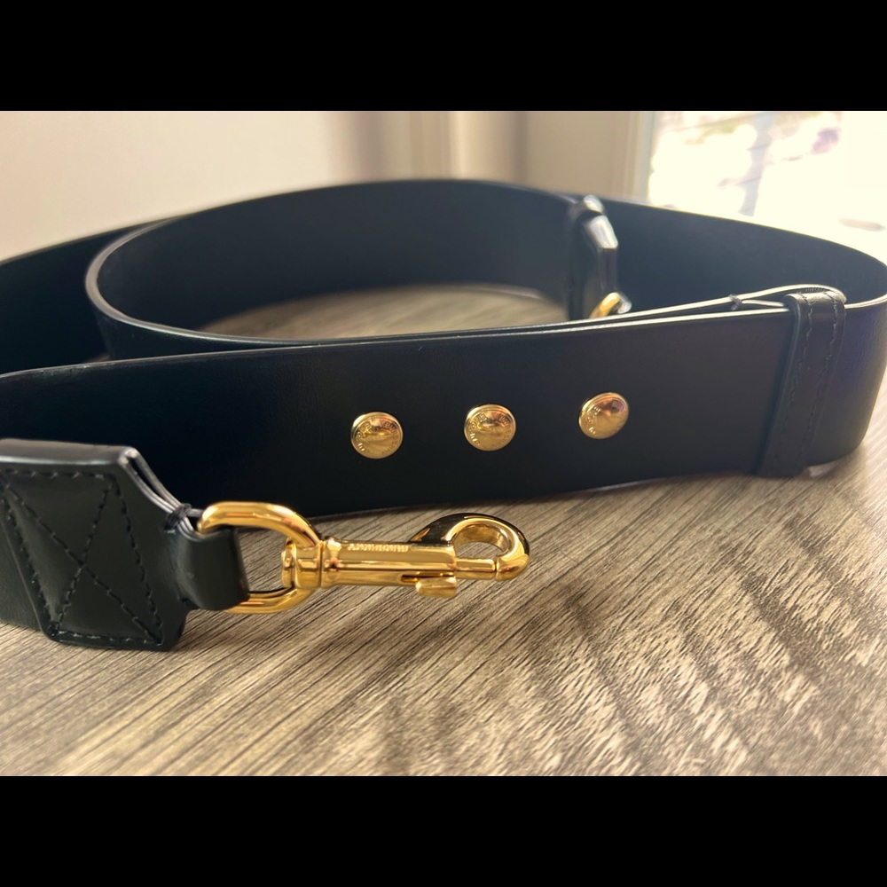 Black Leather Burberry Purse Strap